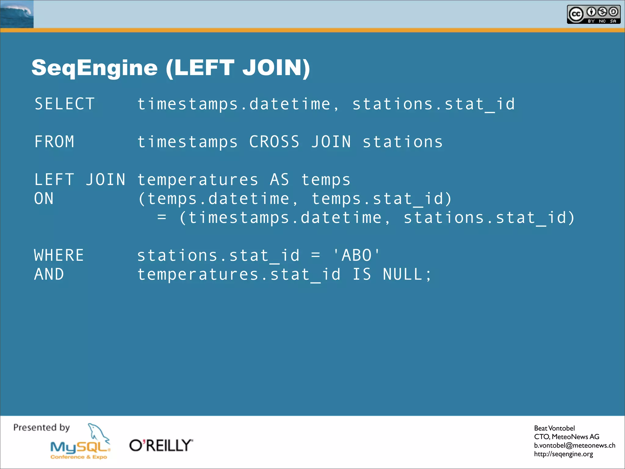 Solving Common Sql Problems With The Seq Engine