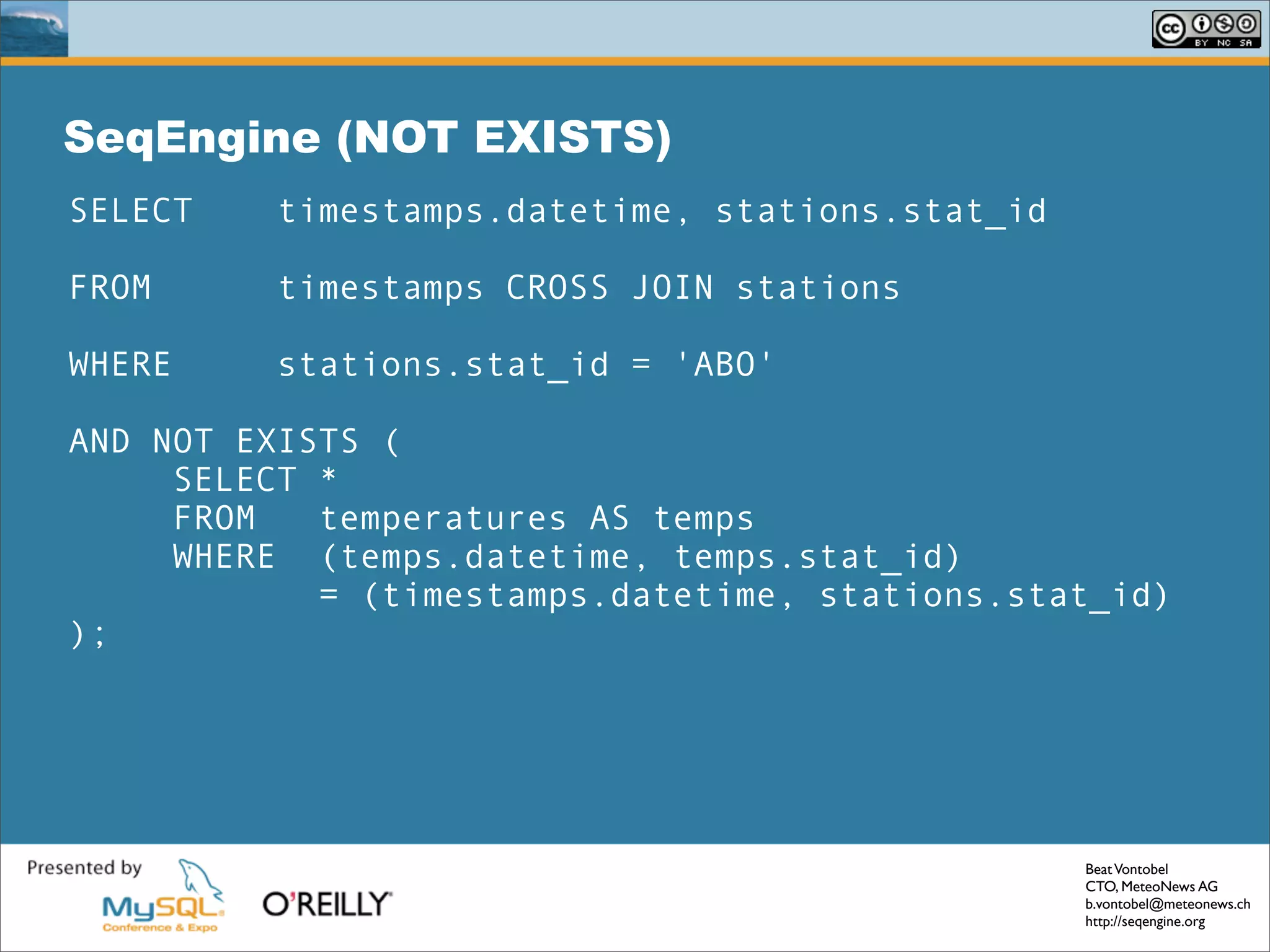 Solving Common Sql Problems With The Seq Engine