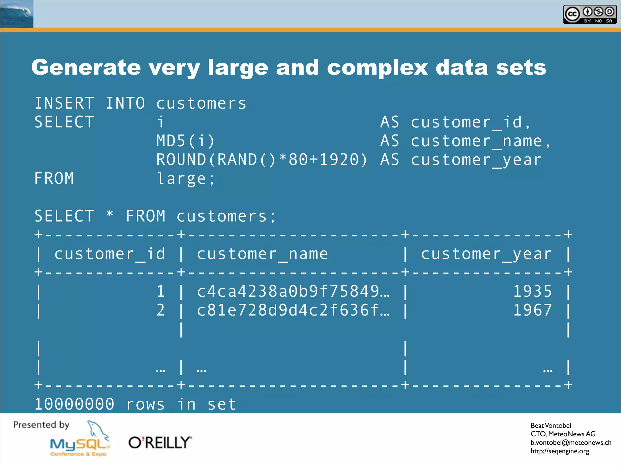 Solving Common Sql Problems With The Seq Engine
