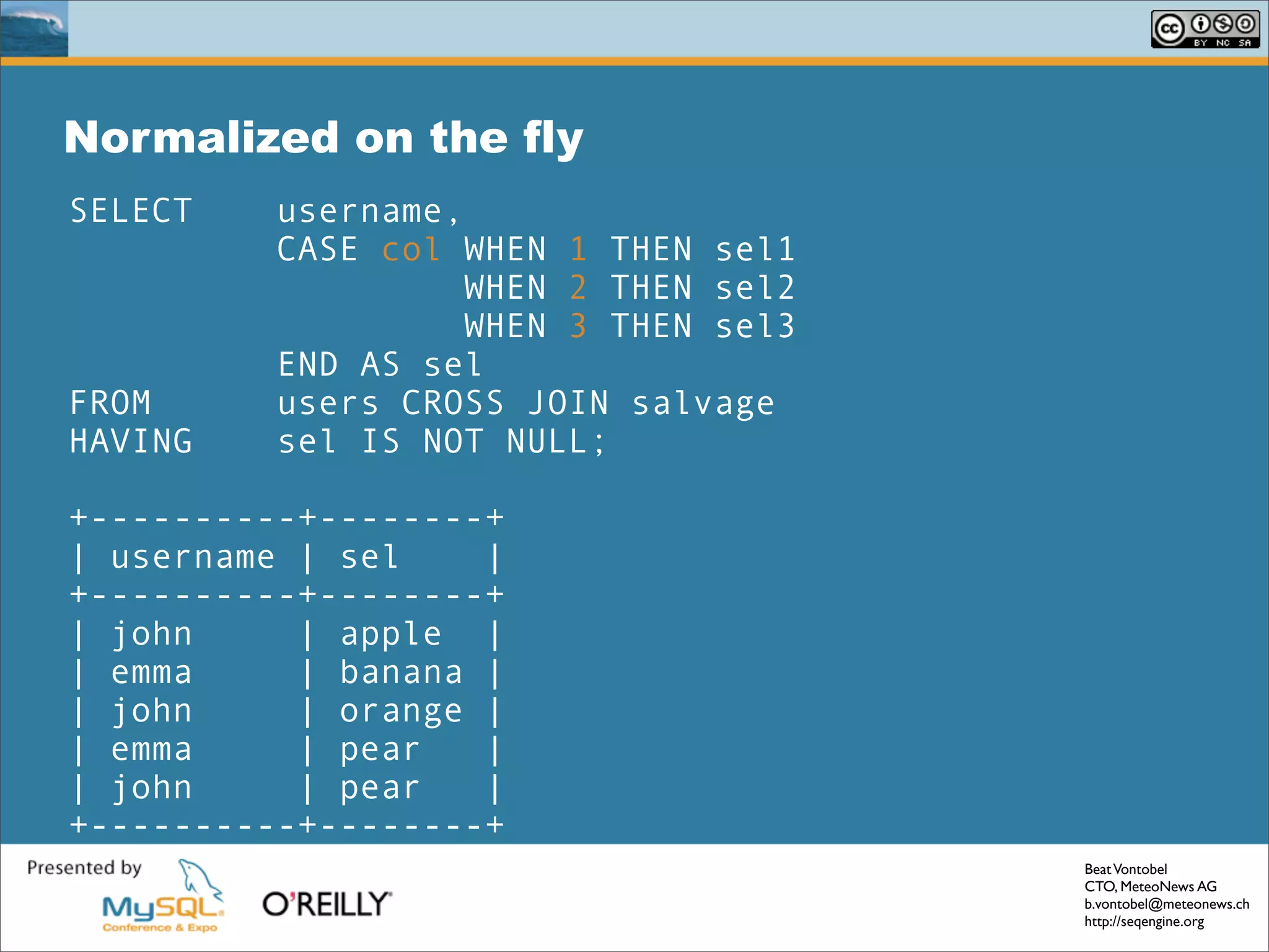 Solving Common Sql Problems With The Seq Engine