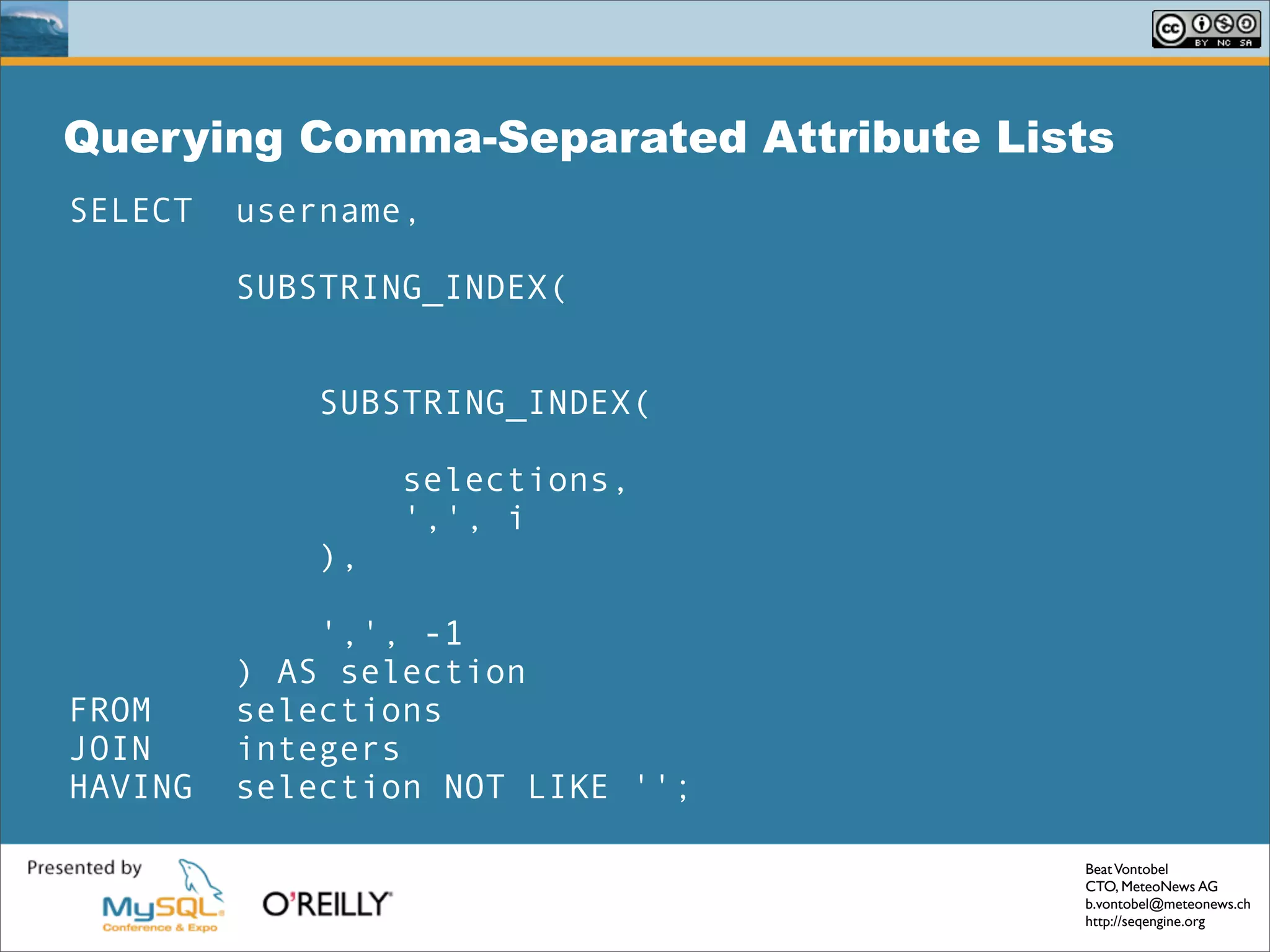 Solving Common Sql Problems With The Seq Engine