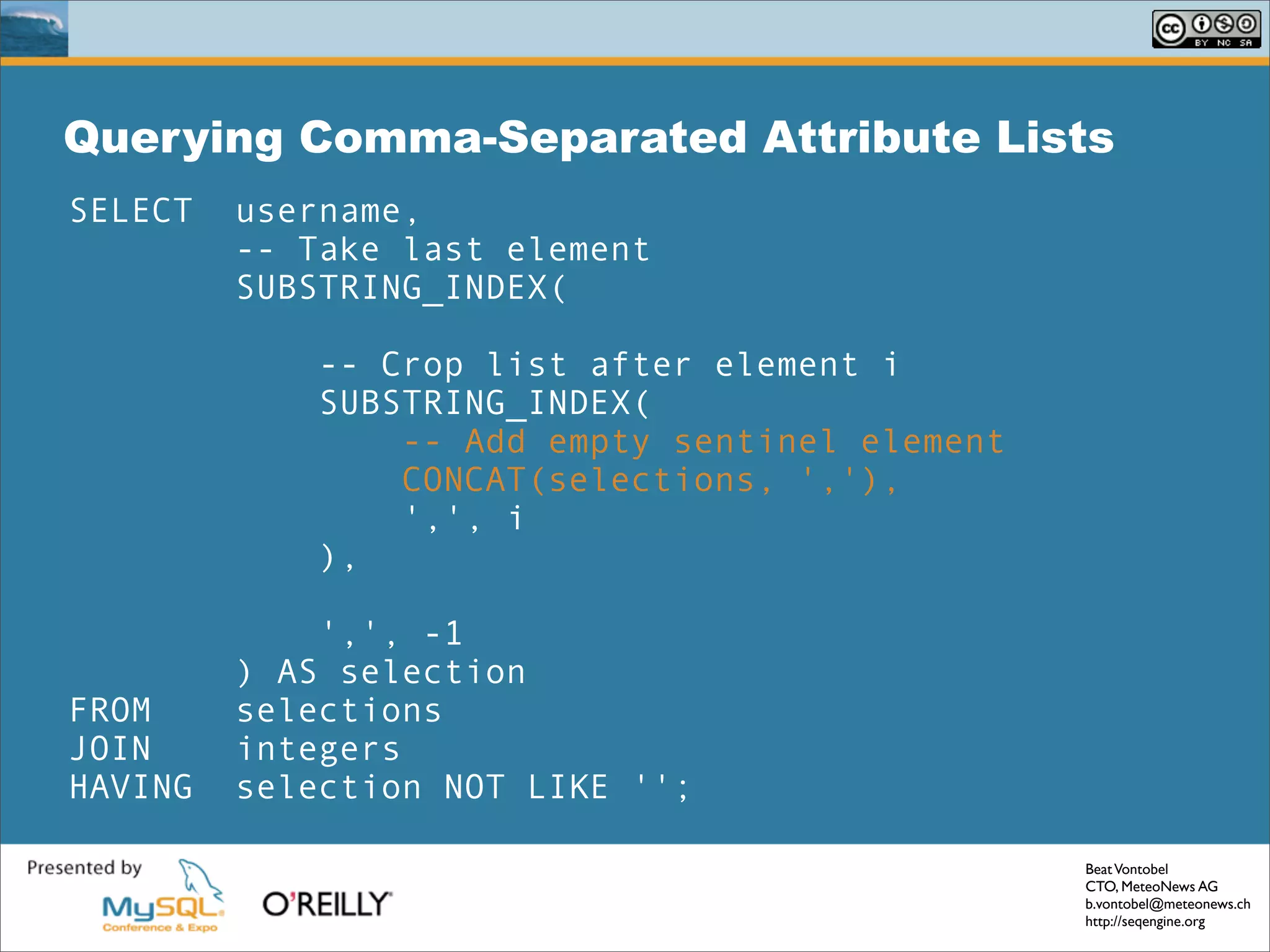 Solving Common Sql Problems With The Seq Engine