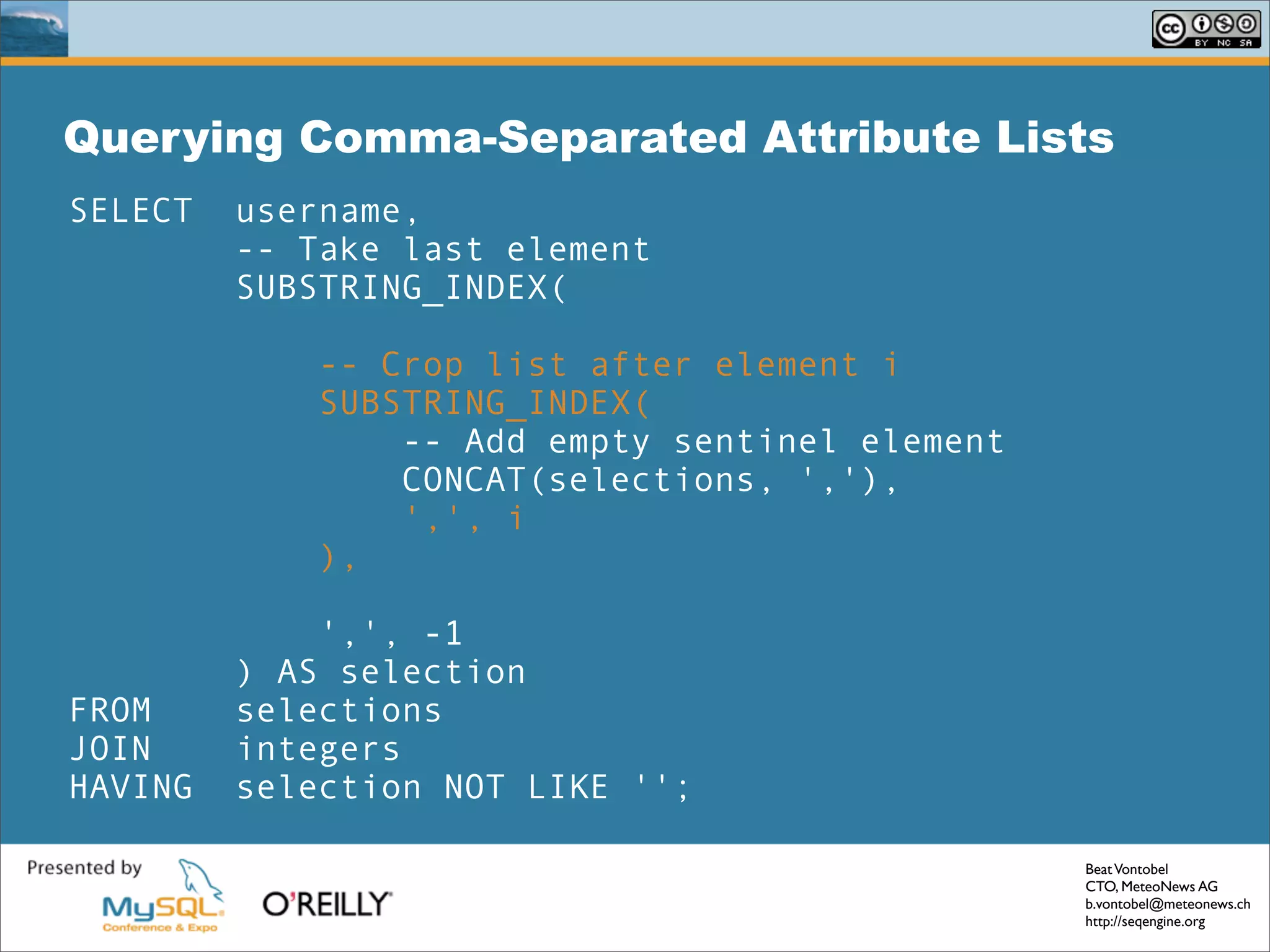 Solving Common Sql Problems With The Seq Engine