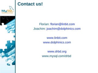 My Sql High Availability With A Punch Drbd 83 And Drbd For Dolphin Express