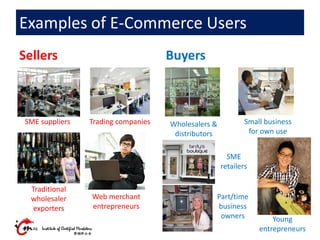 Examples of E-Commerce Users
Sellers Buyers
SME suppliers
Traditional
wholesaler
exporters
Trading companies
Web merchant
...