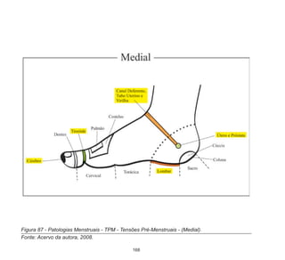 168
Figura 87 - Patologias Menstruais - TPM - Tensões Pré-Menstruais - (Medial).
Fonte: Acervo da autora, 2008.
 