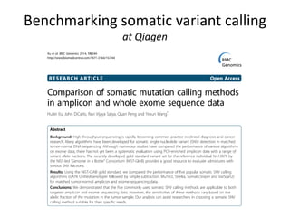 Benchmarking somatic variant calling
at Qiagen
 