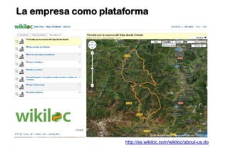 La empresa como plataforma
http://es.wikiloc.com/wikiloc/about-us.do
 