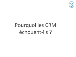 Pourquoi les CRM
échouent-ils ?
 