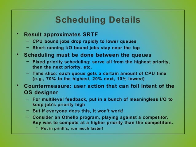 Operating Systems Process Scheduling Algorithms | PPT