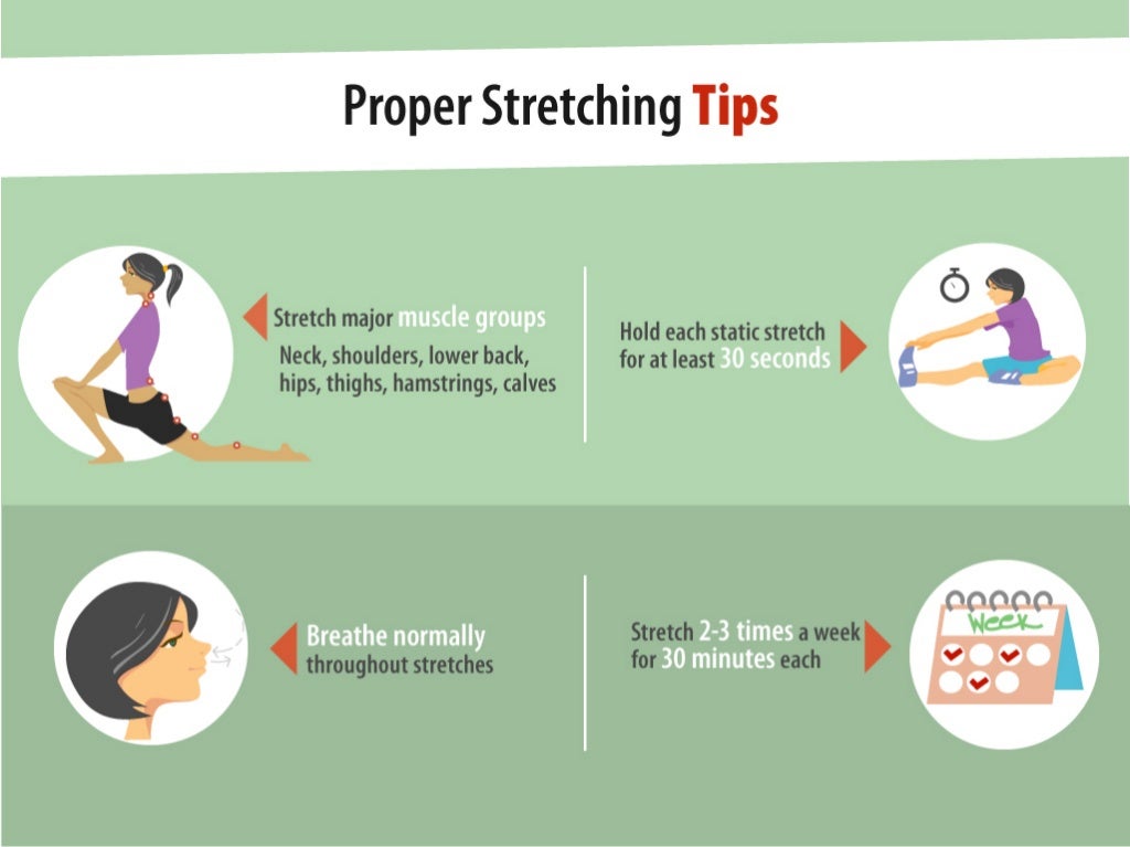 Stretch major muscle groups