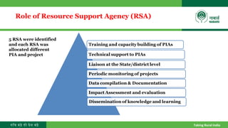 गाँव बढ़े तो देश बढ़े Taking Rural India
Role of Resource Support Agency (RSA)
5 RSA were identified
and each RSA was
alloca...