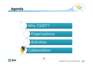 NTT-CERT Activities by Yoshiki Sugiura [APRICOT 2015] | PDF