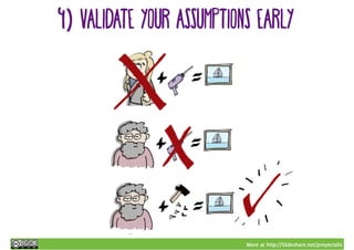 More at http://Slideshare.net/proyectalis
4) validate your assumptions early
 