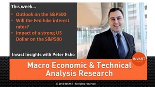 1
This week…
• Outlook on the S&P500
• Will the Fed hike interest
rates?
• Impact of a strong US
Dollar on the S&P500
 
