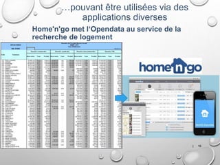 Home'n'go met l‘Opendata au service de la
recherche de logement
| 16
…pouvant être utilisées via des
applications diverses
 