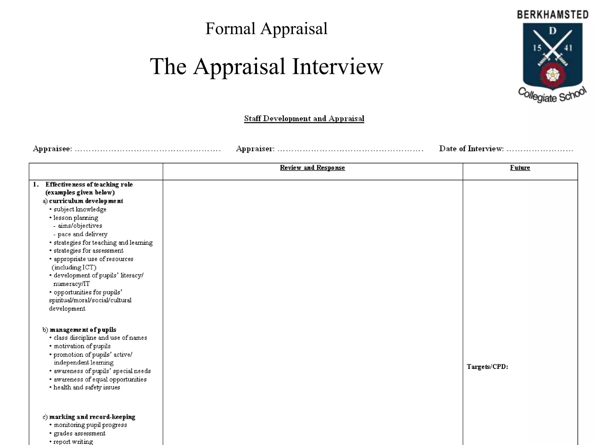 Appraisal and Performance Management in Schools A practical approach