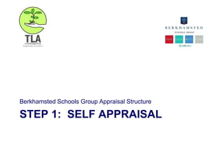 STEP 1: SELF APPRAISAL
Berkhamsted Schools Group Appraisal Structure
 
