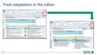 31
Font adaptation in the editor
 