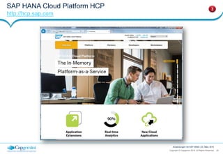 24Copyright © Capgemini 2015. All Rights Reserved
Anwendungen mit SAP HANA | 25. März 2015
SAP HANA Cloud Platform HCP
http://hcp.sap.com
3
 