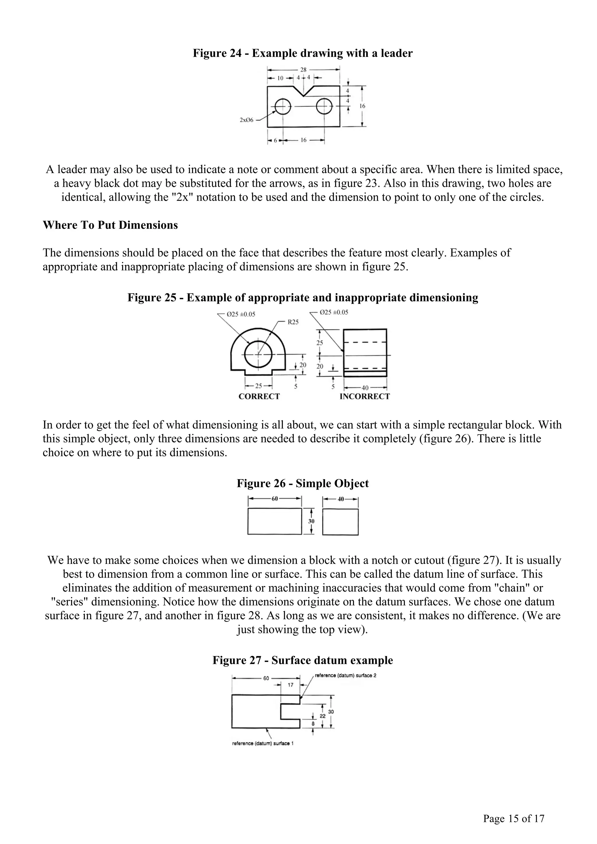 Engineering Drawing Leader Text mechanical engineering drawing | PDF