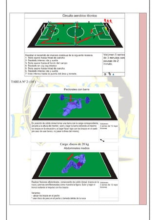 TAREA Nº 2: (10´)
Carga: discos de 20 kg
 