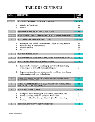 _______________________________________________________________________________________________
Investors Information Kit
2
TABLE OF CONTENTS
&, " - %! -% ( , # & . / .0
( - 1 .
2 1 .
2 )& 3 -' !% ) ! ! 4 -% , # ! - , ! .5
! ( ' , !%$ %6 3 !+ & ) ! # % ! .7
0 # ! $ %" ' &%' ( ) %* 8 ' 9 . /
' : ) ; 6 < ' < ( : = .
2 ' < " : ( < .
> < 3 .?
0 # < .?
5 ' &% ( ) .
7 ' ! & % , ) - & % " !# - " ) ( &% -' , &
' , & ) ! ) 3 !+ ! -% - 2
) 1 1 = >@ > ( =
1 < = @ 1 < ( > @ 1 < =
2 = 1 ( 1 1 1 = >@
> ( = 1 < =
? % & ) -& ) - % ( -' ! -% ! % - ! !% )
, ! % -
0
A % & ) 2 -! % ! ) ! %' -& ) - % ) % -
# !* % B -" % B - ! ' !$) &
0
. ' ) !$ ( ! - , ! 5 / 2
3 C@< 1 ' > C @ = D - 1C< - >1 5
2 @ > & 3 C 5
@ 1 - 1C< 8 @< - 1C< 9 $ > 1 > =
1 < ? / 2
! & ! % -% # E $ % , 22
 
