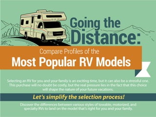 Going the Distance: Compare Profiles of the Most Popular RV Models