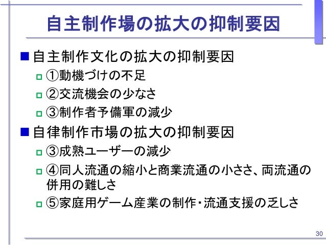 博士論文 ゲーム産業成長の鍵としての自主制作文化 発表資料
