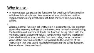 INLINE FUNCTION IN C++ | PPTX