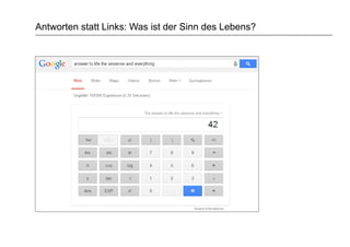 Antworten statt Links: Was ist der Sinn des Lebens?
 