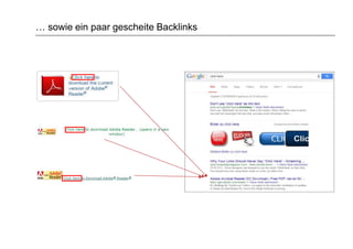 … sowie ein paar gescheite Backlinks
 