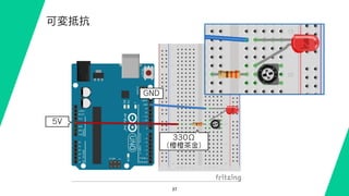 37
可変抵抗
5V
GND
330Ω
（橙橙茶金）
 