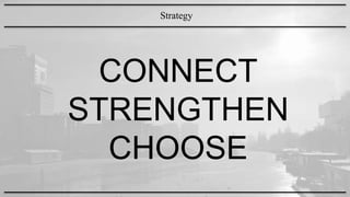 CONNECT
STRENGTHEN
CHOOSE
Strategy
 
