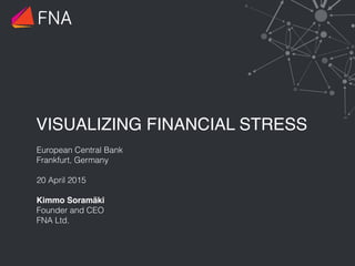 VISUALIZING FINANCIAL STRESS
European Central Bank
Frankfurt, Germany
20 April 2015
Kimmo Soramäki 
Founder and CEO
FNA Ltd.
FNA
 