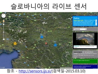 슬로바니아의 라이브 센서
참조 - http://sensors.ijs.si/(검색일-2015.03.10)
 