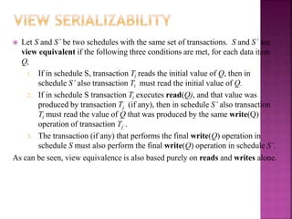 View Serializable Schedule Example serializability in dbms | PPTX