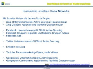 Social Media als Instrument der Mitarbeitergewinnung
Crossmedial umsetzen: Social Networks.
Mit Sozialen Netzen die besten...