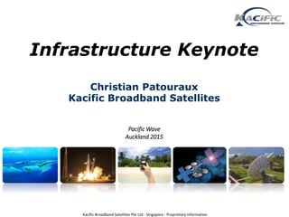 Infrastructure Keynote
Christian Patouraux
Kacific Broadband Satellites
Pacific Wave
Auckland 2015
Kacific Broadband Satellites Pte Ltd - Singapore - Proprietary Information
 