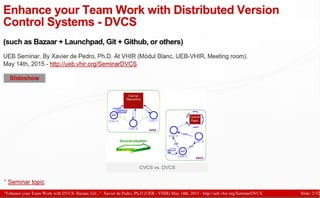 Enhance your Team Work with Distributed Version Control Systems - DVCS