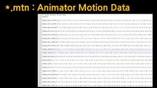 *.mtn : Animator Motion Data
 