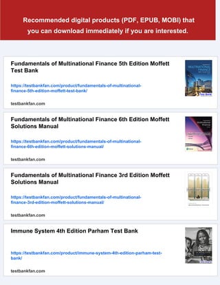 Fundamentals of Multinational Finance 5th Edition Moffett