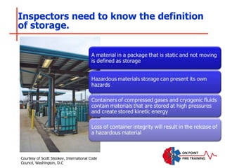 Inspectors need to know the definition
of storage.
Courtesy of Scott Stookey, International Code
Council, Washington, D.C
 