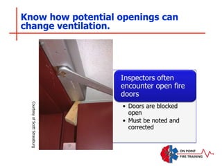 Know how potential openings can
change ventilation.
Courtesy
of
Scott
Strassburg
 