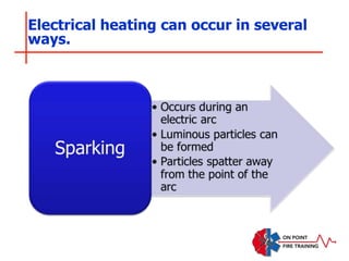 Electrical heating can occur in several
ways.
 