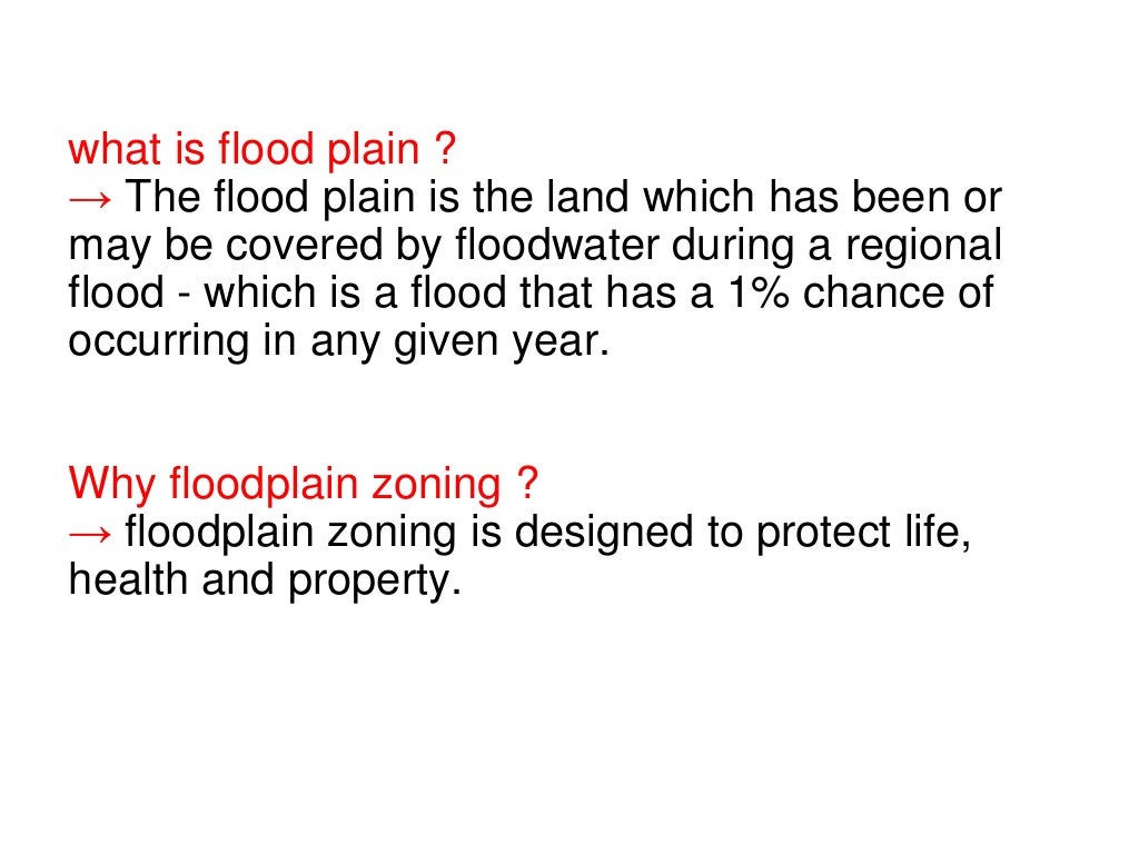 Flood plain zoning