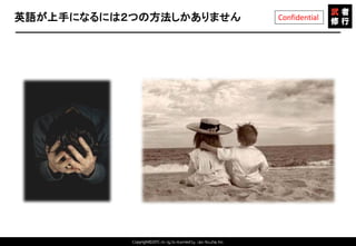 Copyright©2015 All rights reserved by Tabi-Musha, Inc.
Confidential英語が上手になるには２つの方法しかありません
Copyright 2014 Shares Inc.
 