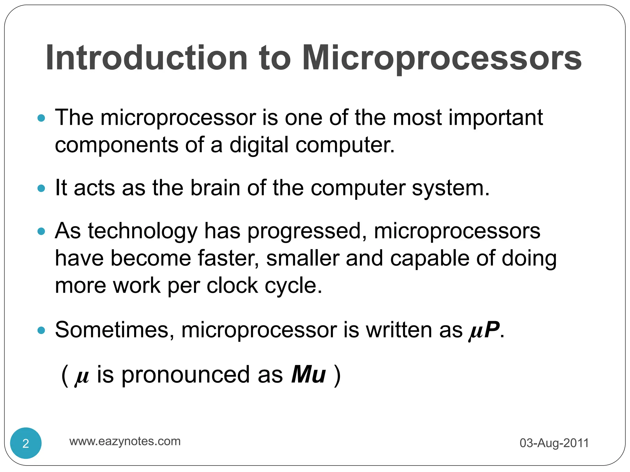 Introduction to Microprocessor .ppt
