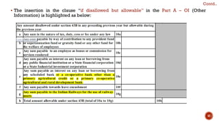 ▪ The insertion in the clause “if disallowed but allowable” in the Part A – OI (Other
Information) is highlighted as below:
57
Contd..
 