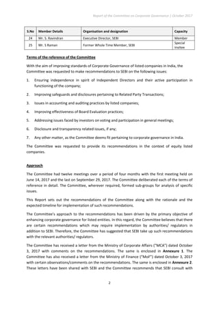 Mr. S Ravindran Report on Corporate Governance by Committee | PDF